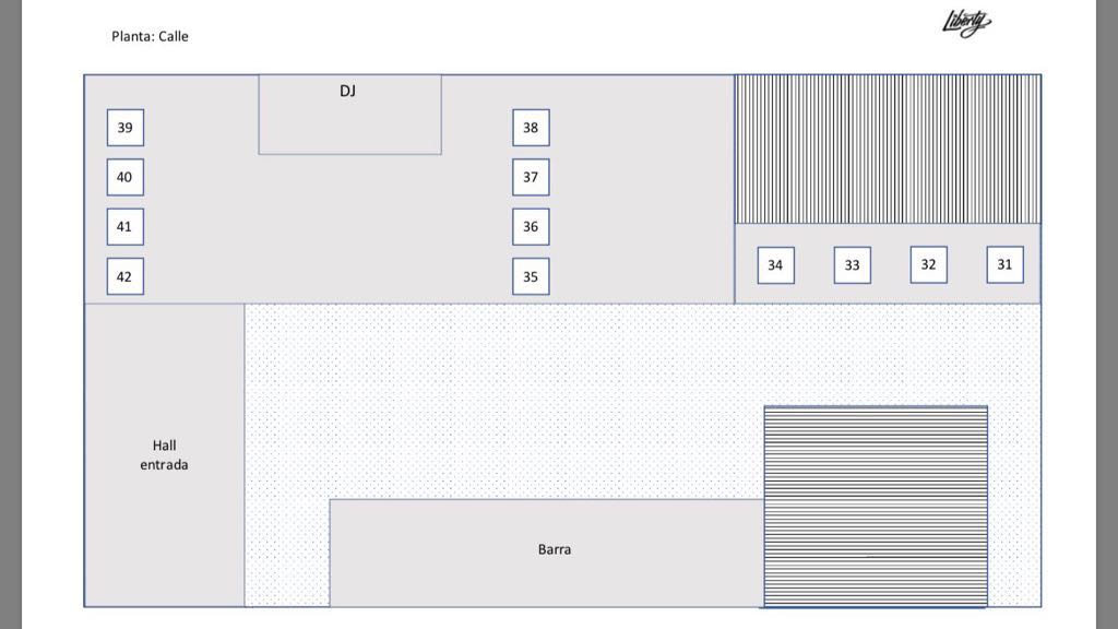 plano discoteca liberty planta calle